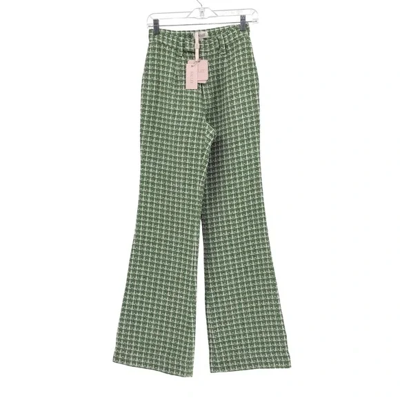 Green Checkered Women's Trousers - Picture 2 of 16
